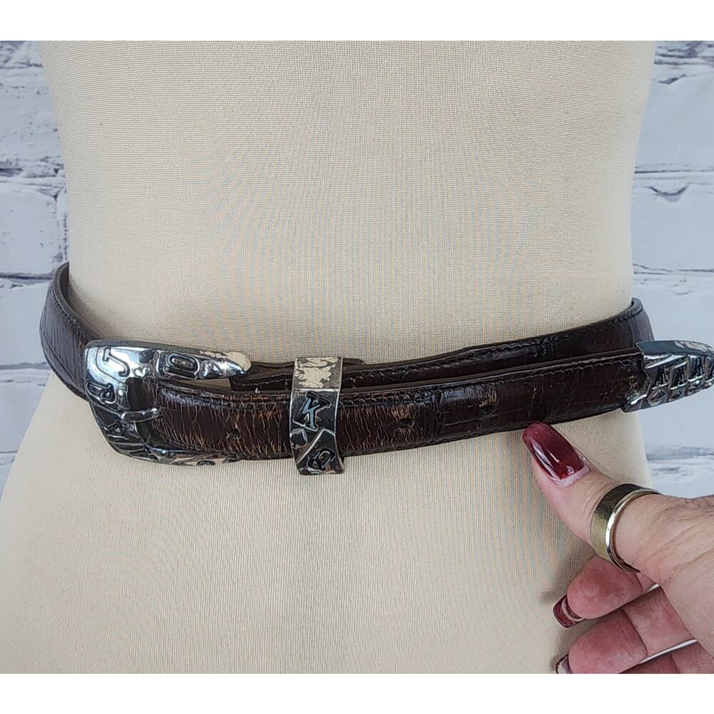 Onyx by Brighton Belt Ace King Queen Jack Buckle Size 40" - Picture 2 of 9